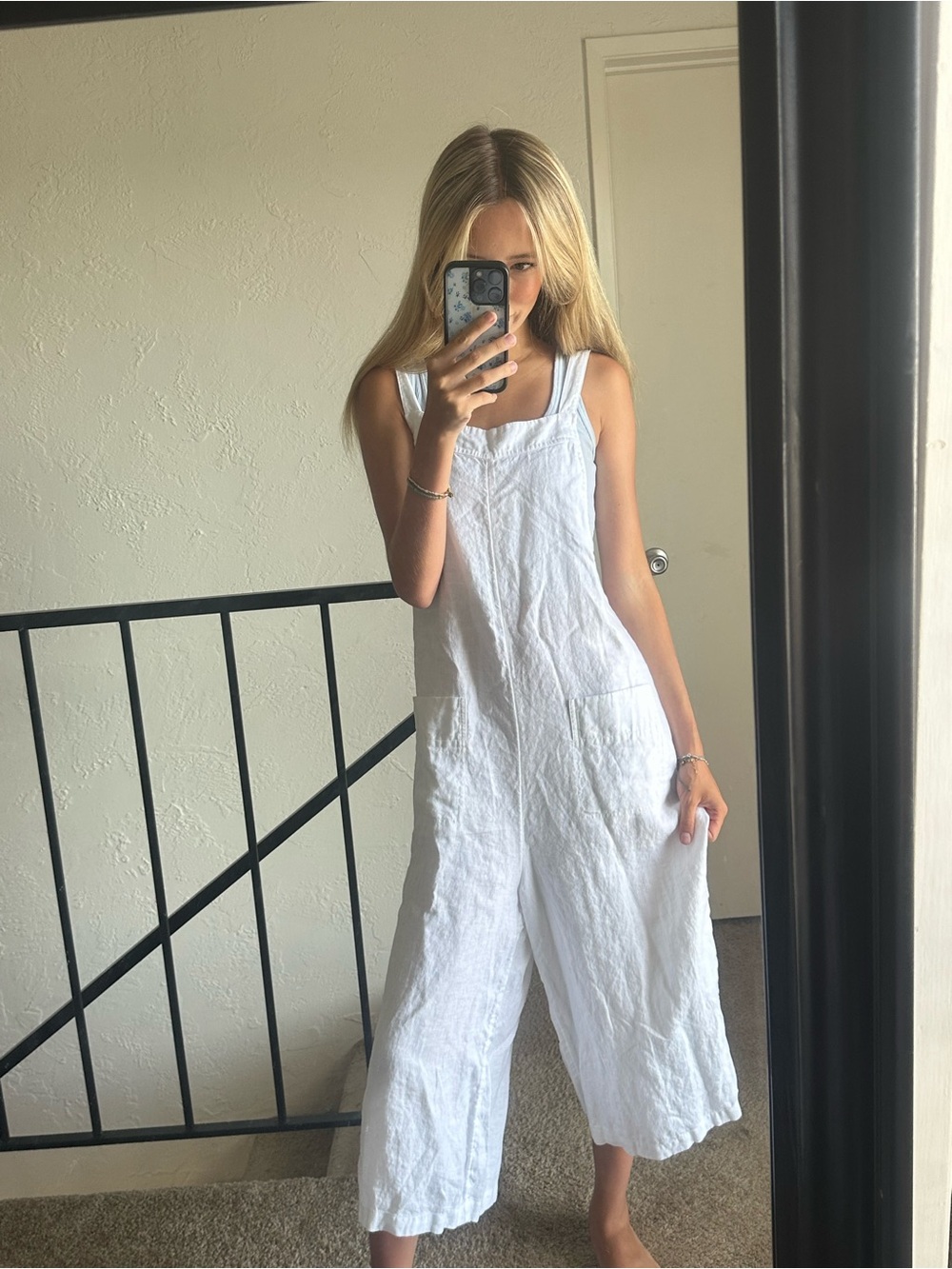 The White Company Cream Linen Labelled Top
